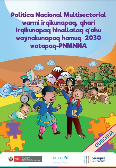 Versión amigable de la PNMNNA para niños en quechua