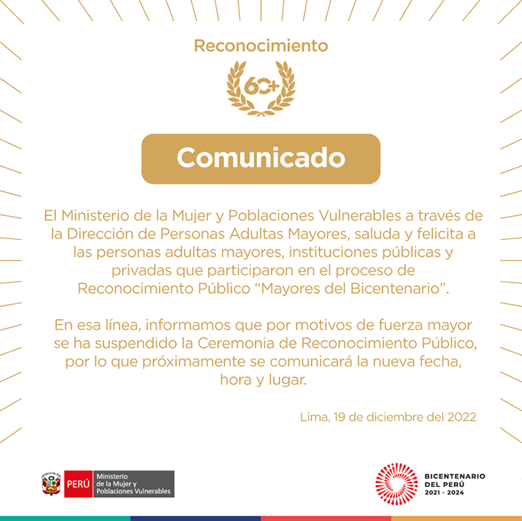 Comunicado Ceremonia Premiacion